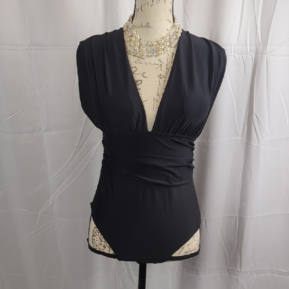SHEIN Elegant Black One-Piece Swimsuit